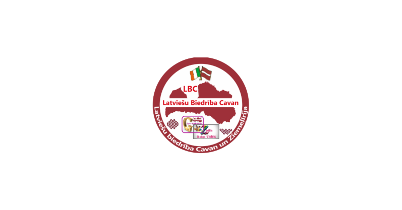 Logo featuring a red circular design with a national flag and text.